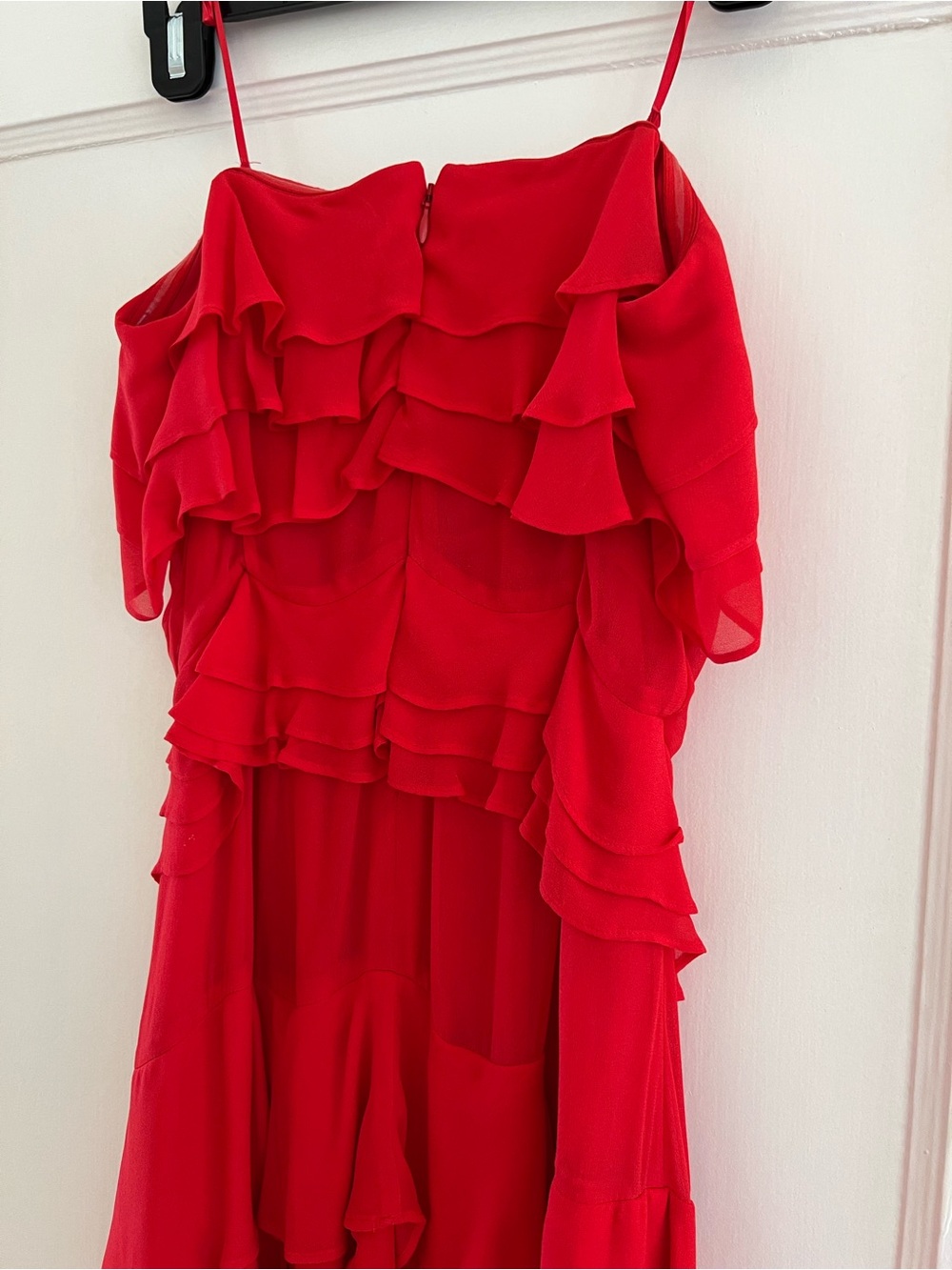 J. Crew Collection Red Ruffle Strapless Dress - Picture 8 of 9